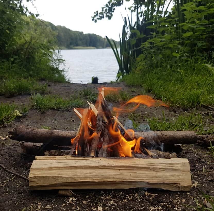 make a fire with only natural materials