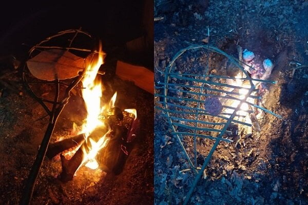 Grill over the fire in your own made grill